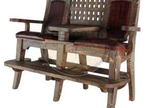 Кресло двухместное из дерева под старину КД-005 на заказ фото