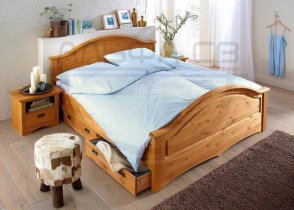 Кровать из дерева на заказ К-039 в спальню фото