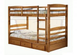 Двухъярусные кровати из дерева К-015 на заказ фото