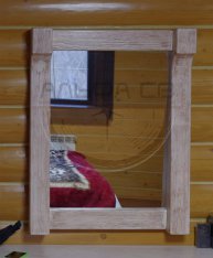 Портфолио фото Зеркало в рамке из состареной сосны № 183-1